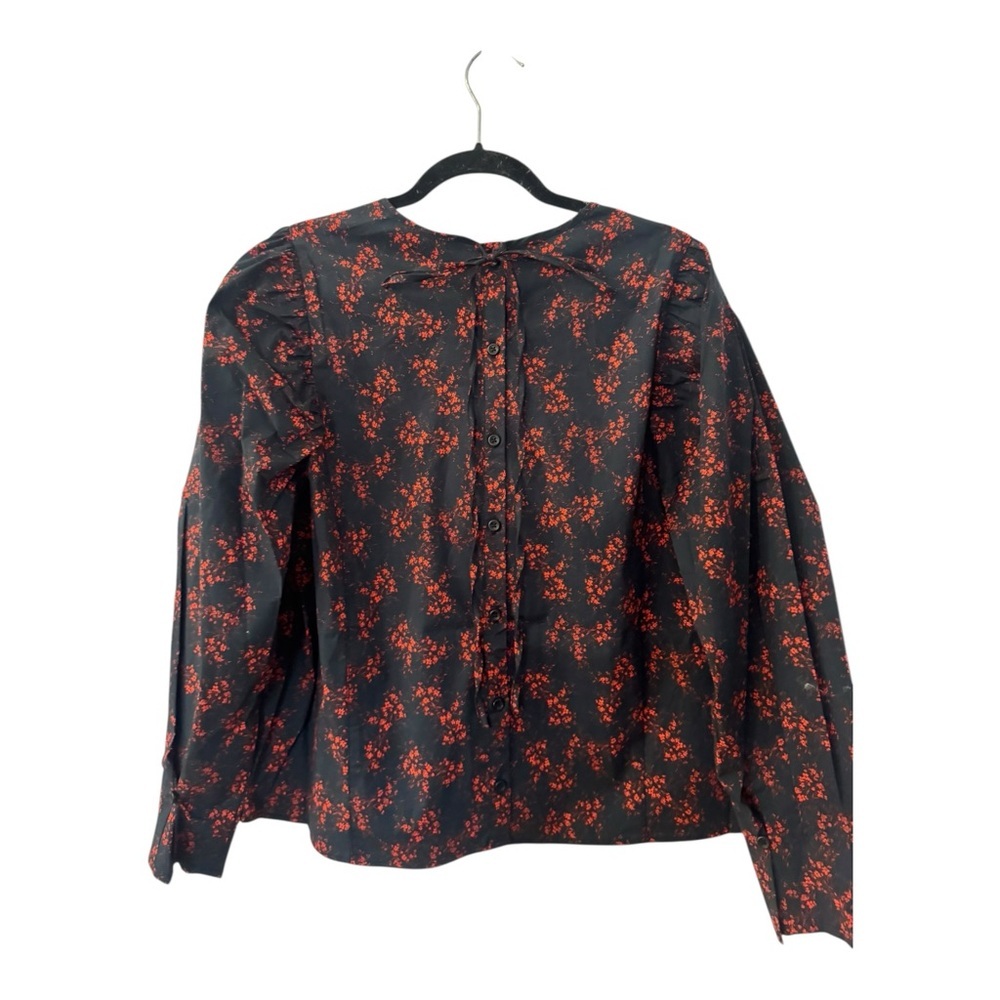 Thakoon Black and Red Floral Long Sleeve Top XXL Womens - Picture 5 of 5